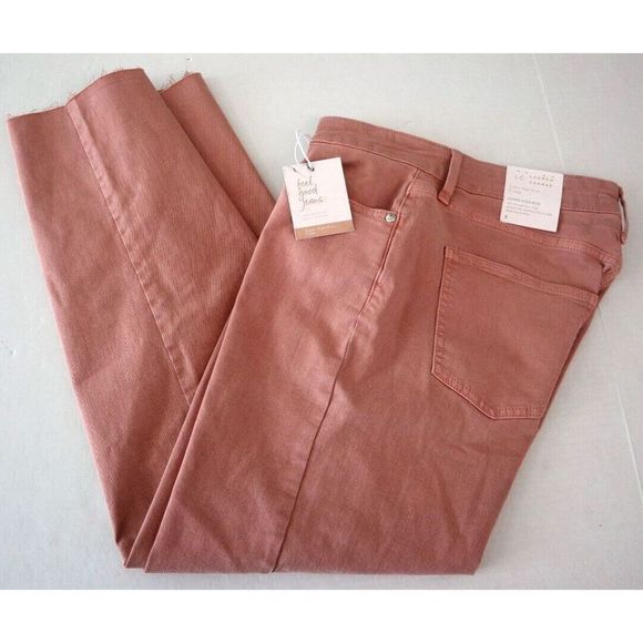 LC Lauren Conrad WL21D151RS 660 Women's Sz 8 Pink Super High-Rise Crop Jeans - Picture 9 of 10